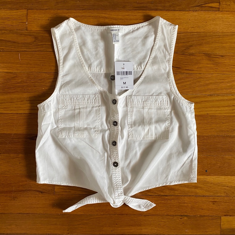 Cropped Tie-Waist Blouse